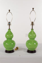 Load image into Gallery viewer, Pair of Green Summerour Lamps