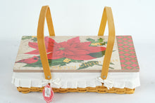 Load image into Gallery viewer, Home Accents “Holiday Traditions” Christmas Basket with Poinsettia Lid & Fabric Liner