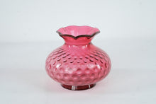 Load image into Gallery viewer, Fenton Cranberry Coin Dot Ruffled Squat Vase 7 Inch Art Glass