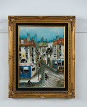 Load image into Gallery viewer, P. Janssen Original Painting – European Street Scene, Parisian Style Cityscape
