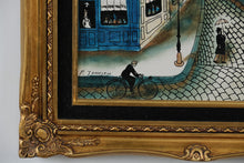 Load image into Gallery viewer, P. Janssen Original Painting – European Street Scene, Parisian Style Cityscape