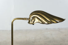 Load image into Gallery viewer, Gold Tone Adjustable Floor Reading Lamp Sculptural Shell Shade 48 Inch