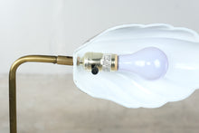 Load image into Gallery viewer, Gold Tone Adjustable Floor Reading Lamp Sculptural Shell Shade 48 Inch