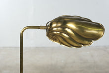 Load image into Gallery viewer, Gold Tone Adjustable Floor Reading Lamp Sculptural Shell Shade 48 Inch