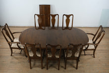 Load image into Gallery viewer, Classic Manor Dining Set by Ethan Allen – Table with 8 Chairs, 2 Leaves & Pads