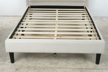 Load image into Gallery viewer, Classic Full Size Beige Upholstered Platform Bed with Button Tufted Headboard