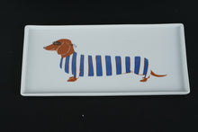 Load image into Gallery viewer, Claudia Pearson for West Elm – Set of 3 Dachshund Porcelain Serving Plates – 11" x 5"