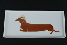 Load image into Gallery viewer, Claudia Pearson for West Elm – Set of 3 Dachshund Porcelain Serving Plates – 11" x 5"