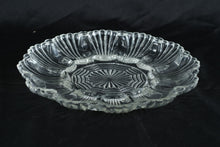 Load image into Gallery viewer, Clear Pressed Glass Relish Dish with Scalloped Sections 10 Inch Round