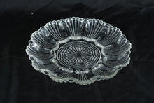 Load image into Gallery viewer, Clear Pressed Glass Relish Dish with Scalloped Sections 10 Inch Round