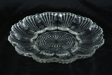Load image into Gallery viewer, Clear Pressed Glass Relish Dish with Scalloped Sections 10 Inch Round