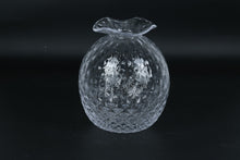 Load image into Gallery viewer, Clear Textured Glass Bud Vase with Ruffled Rim 7 Inch Decorative Flower Vase