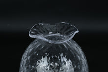 Load image into Gallery viewer, Clear Textured Glass Bud Vase with Ruffled Rim 7 Inch Decorative Flower Vase