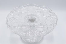 Load image into Gallery viewer, Vintage Clear Pressed Glass Cake Stand 11 Inch Pedestal Plate