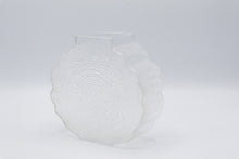 Load image into Gallery viewer, Vintage Clear Textured Glass Tree Ring Disc Vase Scandinavian Style
