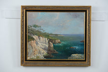 Load image into Gallery viewer, L. Visentin Original Oil on Canvas – Coastal Cliffs Seascape, Signed, Framed