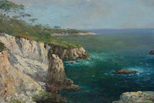 Load image into Gallery viewer, L. Visentin Original Oil on Canvas – Coastal Cliffs Seascape, Signed, Framed