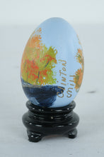 Load image into Gallery viewer, Hand Painted Folk Art Egg Clinton Mill New Jersey Autumn Landscape Signed