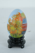 Load image into Gallery viewer, Hand Painted Folk Art Egg Clinton Mill New Jersey Autumn Landscape Signed