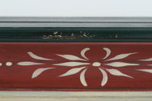 Load image into Gallery viewer, Hand Painted Folk Art Wall Clock Green Red Wooden Case Traditional Decorative Clock