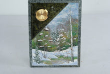 Load image into Gallery viewer, Marble Desk Clock Winter Landscape Stone Art 8 Inch