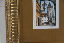 Load image into Gallery viewer, Original Signed Prague Old Town Hall Astronomical Clock Artwork Old Town Square Framed