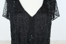 Load image into Gallery viewer, Vintage Gatsby Lady London Black Beaded Dress
