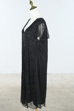 Load image into Gallery viewer, Vintage Gatsby Lady London Black Beaded Dress