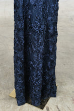 Load image into Gallery viewer, Alex Evenings Navy Rosette Lace Sequin Gown Size 14