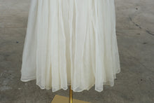 Load image into Gallery viewer, Vintage 1950s Ivory Chiffon Tea Length Wedding Dress