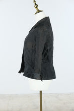 Load image into Gallery viewer, Vintage 1950s Black Sheer Organza Fitted Jacket Rhinestone Pocket Detail