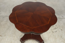 Load image into Gallery viewer, Mahogany Scalloped Pedestal Accent Table