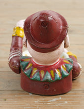 Load image into Gallery viewer, Antique Jolly Jester Cast Iron Mechanical Bank Jester Clown Humpty Dumpty