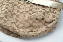 Load image into Gallery viewer, Coach Signature Jacquard Soho Shoulder Bag Khaki Gold Leather J0993 F14446