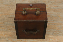 Load image into Gallery viewer, Antique Wooden Coal Scuttle / Bed Warmer Box – Tin-Lined, Brass Handle – European Style