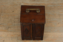 Load image into Gallery viewer, Antique Wooden Coal Scuttle / Bed Warmer Box – Tin-Lined, Brass Handle – European Style