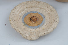 Load image into Gallery viewer, Coastal Scallop Shell Stoneware Kitchen Accessories Set of 7 Blue Cream