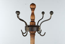 Load image into Gallery viewer, Wood Freestanding Coat Rack Traditional Hall Tree Turned Wood 67 Inch