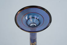 Load image into Gallery viewer, Egyptian Hand Blown Cobalt Blue Glass Perfume Bottle Gold Gilt 10 Inch