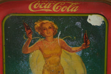 Load image into Gallery viewer, 1937 Coca-Cola Advertising Tray – “Girl with Two Bottles” Swimsuit Pin-Up
