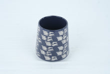 Load image into Gallery viewer, Threshold Stoneware Mug Blue White Dash Pattern Tapered Coffee Cup