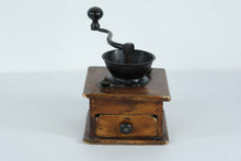Load image into Gallery viewer, Antique Hand-Crank Coffee Grinder – Wood & Cast Iron Mill with Dovetail Joints and Pull-Out Grounds Drawer
