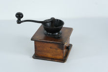 Load image into Gallery viewer, Antique Hand-Crank Coffee Grinder – Wood & Cast Iron Mill with Dovetail Joints and Pull-Out Grounds Drawer