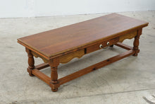 Load image into Gallery viewer, Traditional Wood Coffee Table with Drawer and Turned Legs