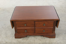 Load image into Gallery viewer, Traditional Cherry Finish Drop-Leaf Coffee Table with Storage Cabinet