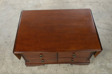 Load image into Gallery viewer, Traditional Cherry Finish Drop-Leaf Coffee Table with Storage Cabinet