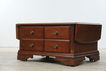 Load image into Gallery viewer, Traditional Cherry Finish Drop-Leaf Coffee Table with Storage Cabinet
