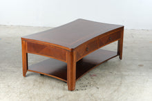 Load image into Gallery viewer, Traditional Mahogany Finish Bowed Coffee Table with Two Drawers