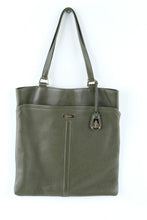 Load image into Gallery viewer, Cole Haan Pebbled Leather Tote Bag Olive Green Shoulder Handbag
