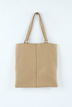 Load image into Gallery viewer, Cole Haan Pebbled Leather Tote Bag Beige Shoulder Handbag Gold Tone Hardware